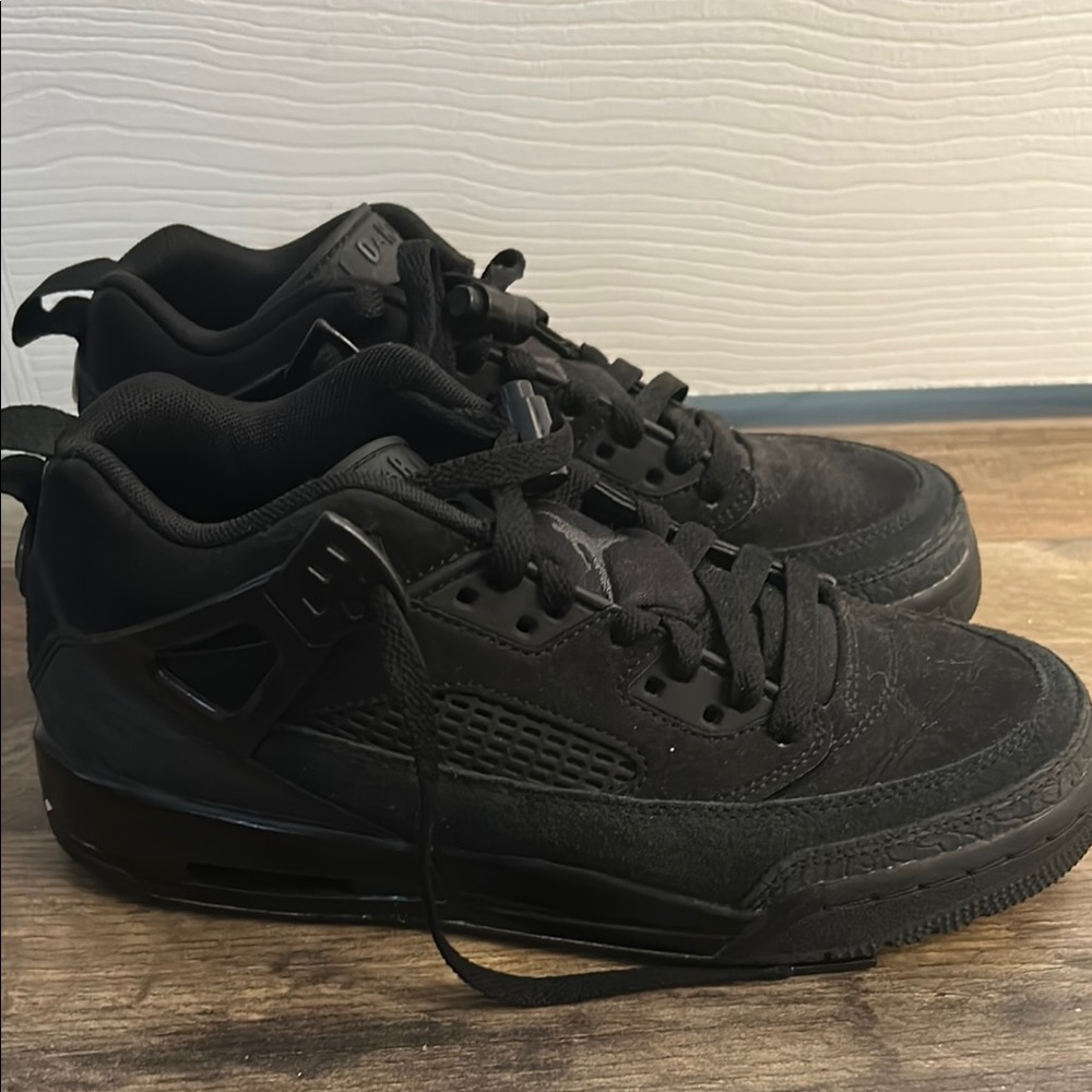 Jordan Black Sneakers with Textured Upper and Thick Sole
